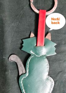 Imported Pure Leather CAT/MEOW/KITTEN Keychain