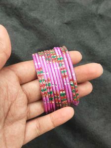 Pink &amp; Green Bangle Set