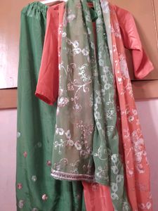 Kurti And Plazo Set With Beautiful Dupatta