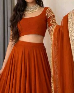 Elegant Orange Lehenga Choli Set
