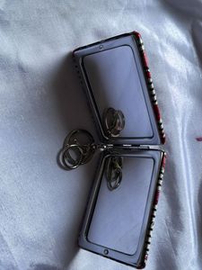 Cute Lip Print Compact Mirror Keychain