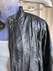 Vintage unisex Black Leather Jacket