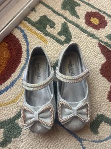 Sparkling Silver Ballet Flats for girls
