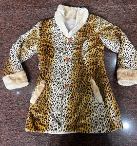 Leopard Print Faux Fur Jacket