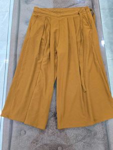Stylish Mustard Culottes with Belt