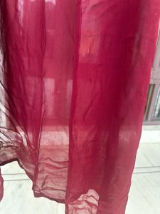 Maroon Embroidered Kurta Set