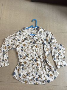 Floral Print Button-Up Blouse