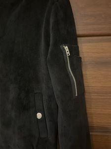 Black Suede Bomber Jacket