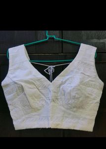 White Chikin Embroidery Blouse