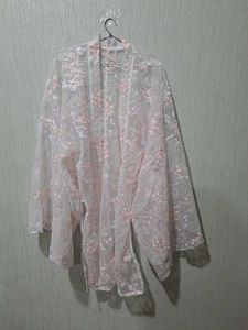 Floral lace kimono shrug