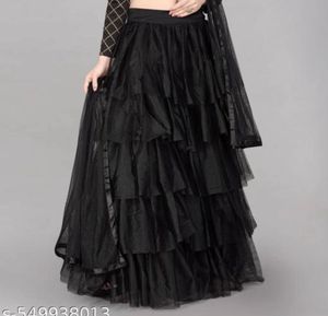 Tiered Black Tulle Skirt