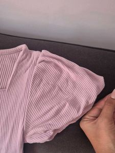Chic Puff Sleeve Ribbed Top