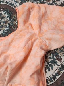 Pretty Peach Tie-Dye Blouse