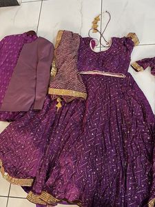Elegant Purple Embroidered Lehenga Choli Set