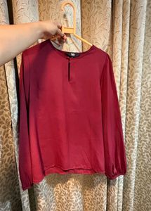 Chic Maroon Long-Sleeve Top
