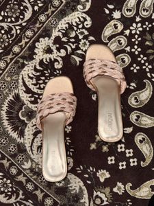 Stylish Rose Gold Braided Slides