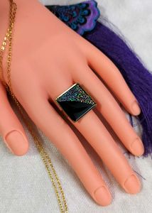 Unique Black Square Ring