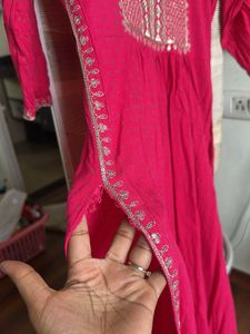 Pink Embroidered Kurta