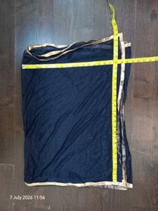 Navy Blue Dupatta with Golden Border