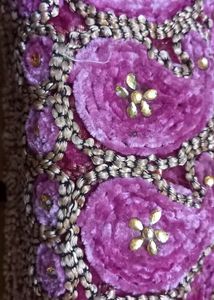 Velvet Flower Saree Lace