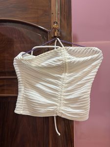 White Halter Neck Top