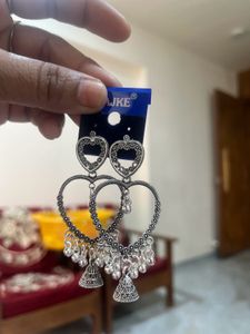 Green Stone Jhumka Earrings