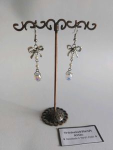Bow &amp; Crystal Dangle Earrings