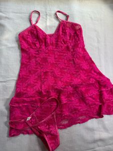 Pink Lace Lingerie Set