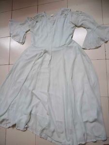Vintage Light Blue Bell Sleeve Dress