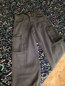 Light Wash Denim Cargo Pants