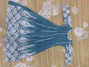 Beautiful Teal Embellished Anarkali Gown