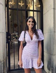 Zara Women's Schiffili embroidered lavender Dress