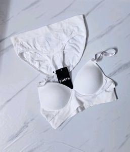 Shein Bra and Panty Set - White - Size - M