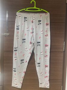 Striped Cat Pajama Pants with Fun Print