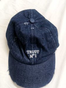 Distressed Denim Baseball Cap