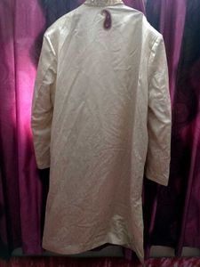 Men's Cream maroon Embroidered ethnic Sherwani