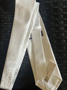 Men’s Tie silk White Textured