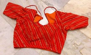 Orange Bandhani Lehenga Choli Set