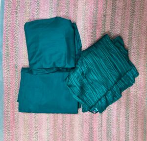 dark green color kurti pant with stripped printed