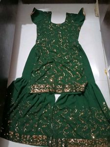 Green Embellished Garara Suit