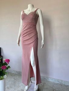 Elegant Pink Maxi Dress with Sparkle