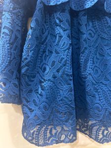 Off-Shoulder Blue Lace Top