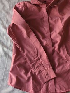 Women's Coral Pink Button-Up Shirt