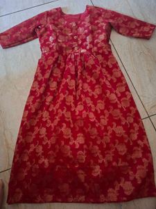 Red &amp; Gold Floral One Piece