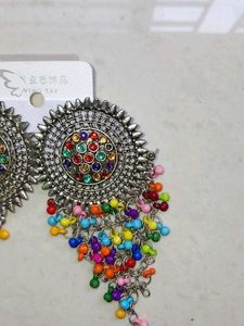 Bohemian Multi-Color Jhumka Earrings
