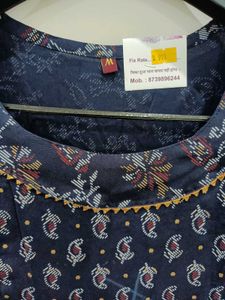 Elegant Navy Blue Floral Print Kurta