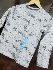 Grey Printed T-shirt For Baby Boy 5- 6 Age