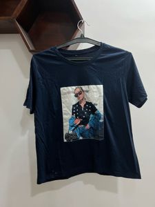 Navy Blue Print T-Shirt