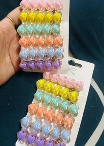 Cute Heart Hair Clips - Set of 10