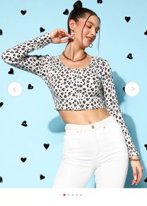 2 Tops Leopard Print Cropped Top and maroon to